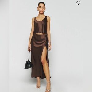 Reformation Kaia Satin Two Piece